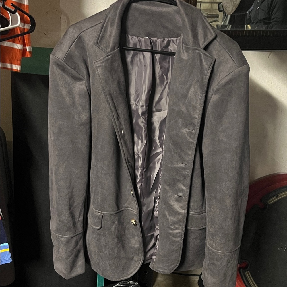 Men's Gray Suede Jacket